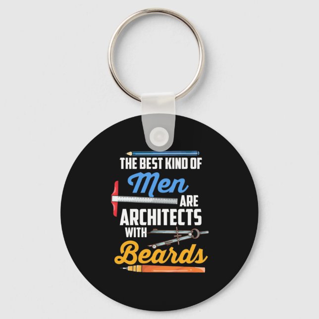 Men Architects With Beards Keychain (Front)