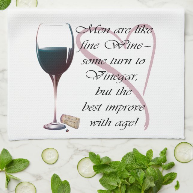 Men are like fine Wine humorous gifts Kitchen Towel (Folded)