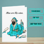Men are Like Wine Funny Vintage Birthday Card<br><div class="desc">Looking for the perfect funny card with a unique twist for the special guy in your life? Look no further. Outside is a vintage-like watercolor cartoon of a Buddha. Inside we've written just the right message to speak to the moment; but you can customize it with your own words. Look...</div>