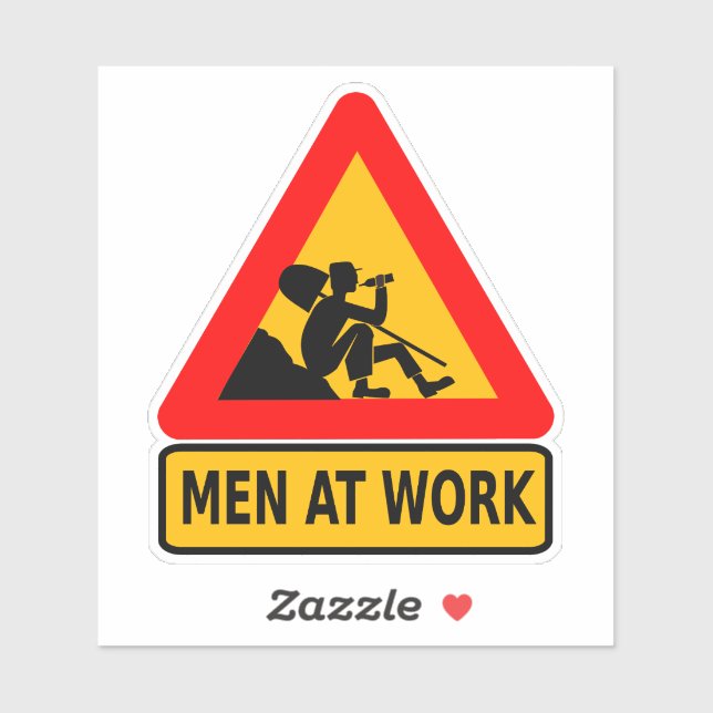 men at work funny sticker (Sheet)