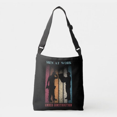 Men at work retro Crossbody Bags