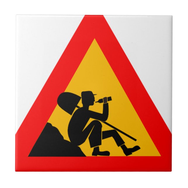 Men at Work SIgn Tile (Front)