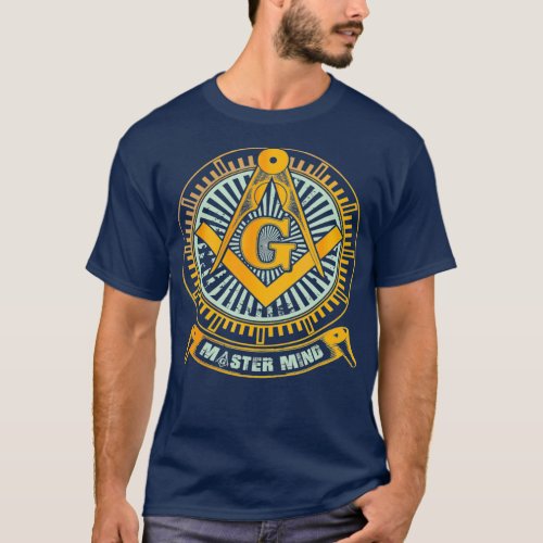 Men Awesome Masonic Square and Compass Master T_Shirt