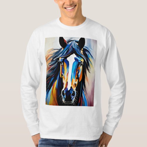 Men basic horse t_shirt 