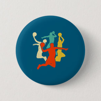Men Basketball Retro Vintage Button