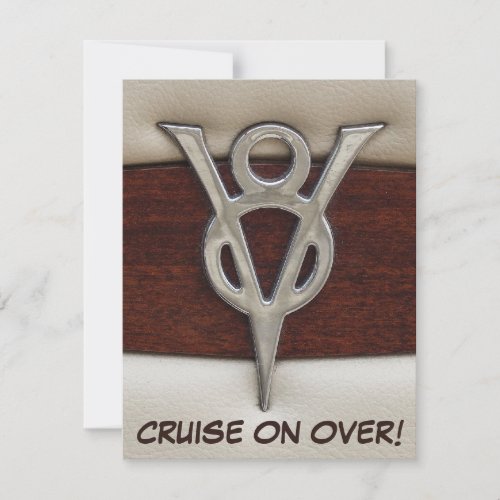 Men Birthday V8 Chrome Emblem Car Theme Personalized Invitations