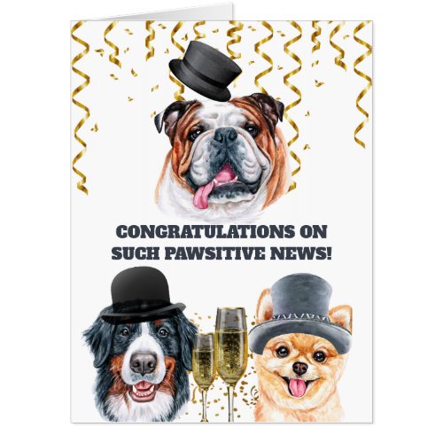 Men congratulations mate achievement British dogs Card