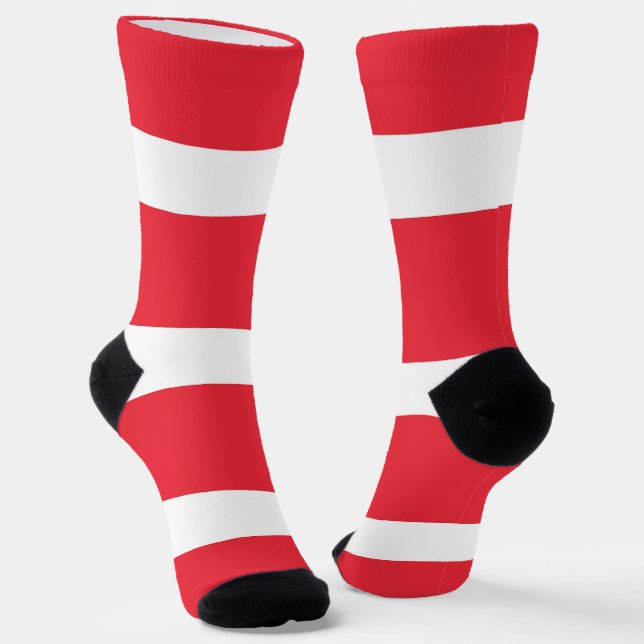Men crew socks with flag of Austria. (Angled)