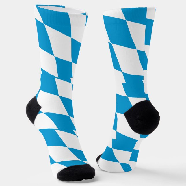 Men crew socks with flag of Bavaria, Germany (Angled)