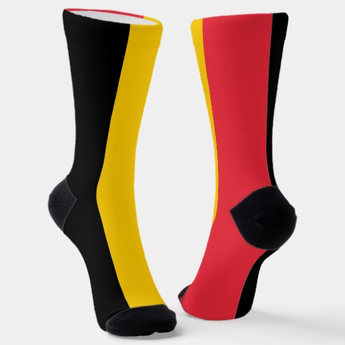 Men crew socks with flag of Belgium