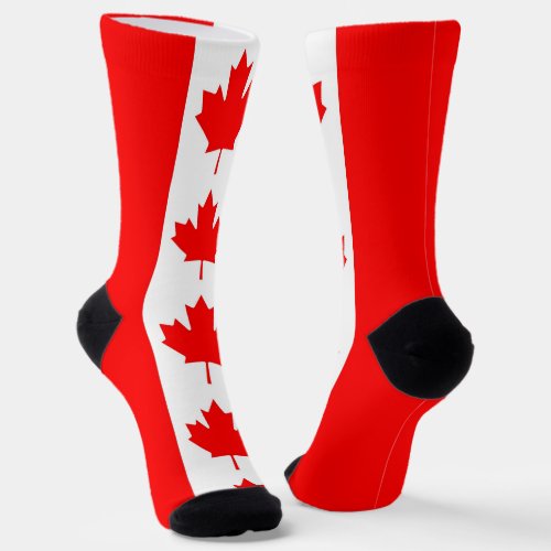 Men crew socks with flag of Canada