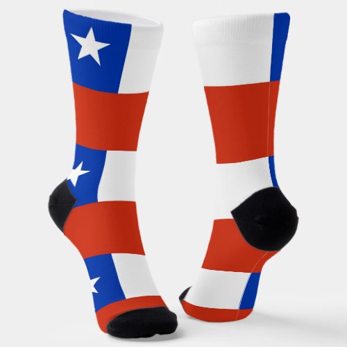 Men crew socks with flag of Chile