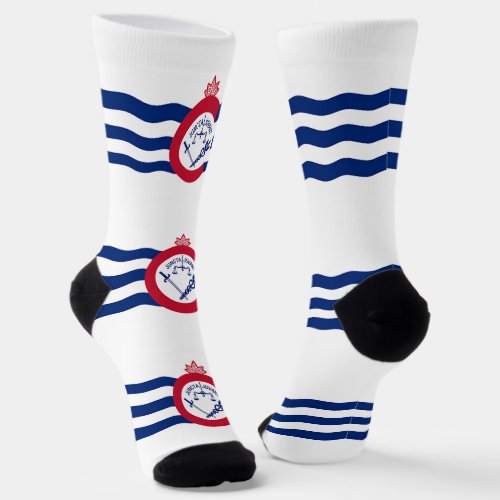 Men crew socks with flag of Cincinnati