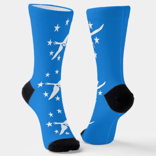 Men crew socks with flag of Corpus Christi USA