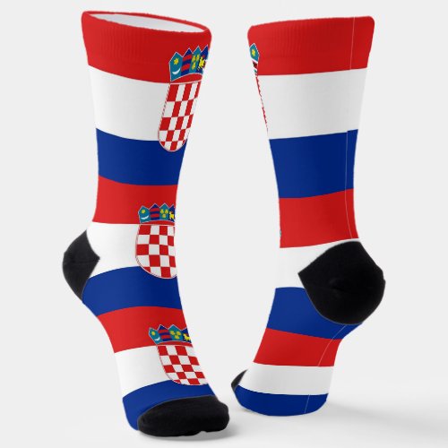 Men crew socks with flag of Croatia