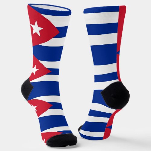 Men crew socks with flag of Cuba