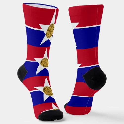 Men crew socks with flag of Dallas USA