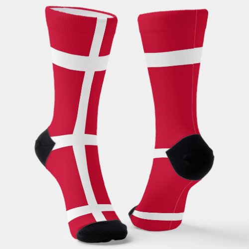 Men crew socks with flag of Denmark