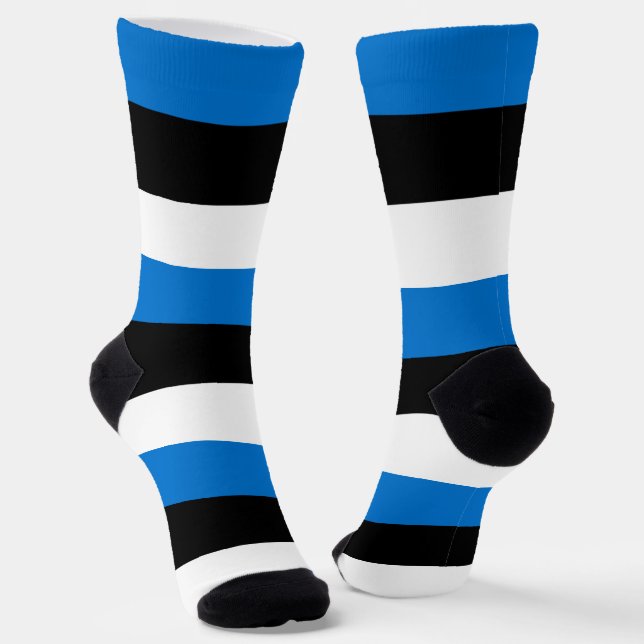 Men crew socks with flag of Estonia (Angled)