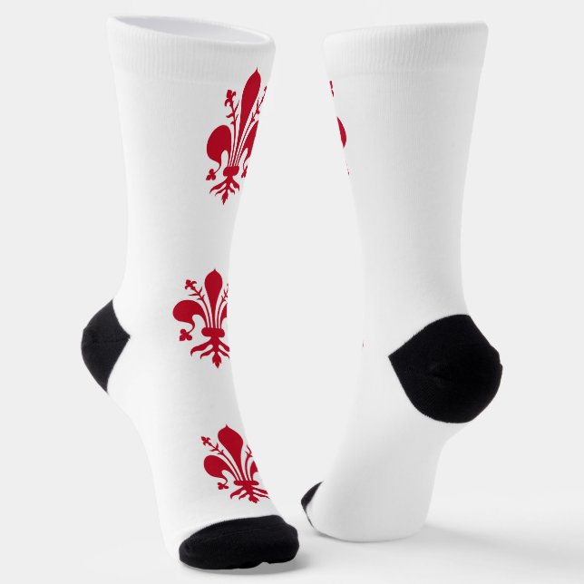 Men crew socks with flag of Florence, Italy (Angled)