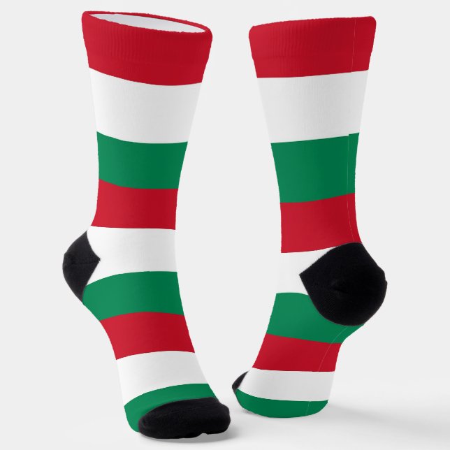 Men crew socks with flag of Hungary (Angled)
