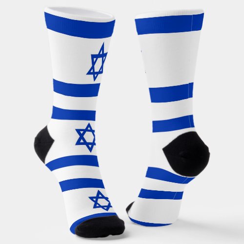 Men crew socks with flag of Israel
