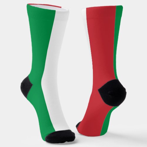 Men crew socks with flag of Italy