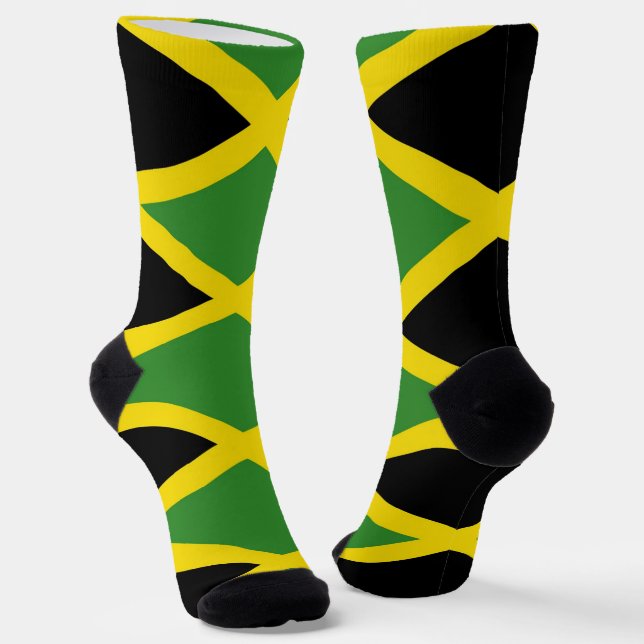 Men crew socks with flag of Jamaica (Angled)
