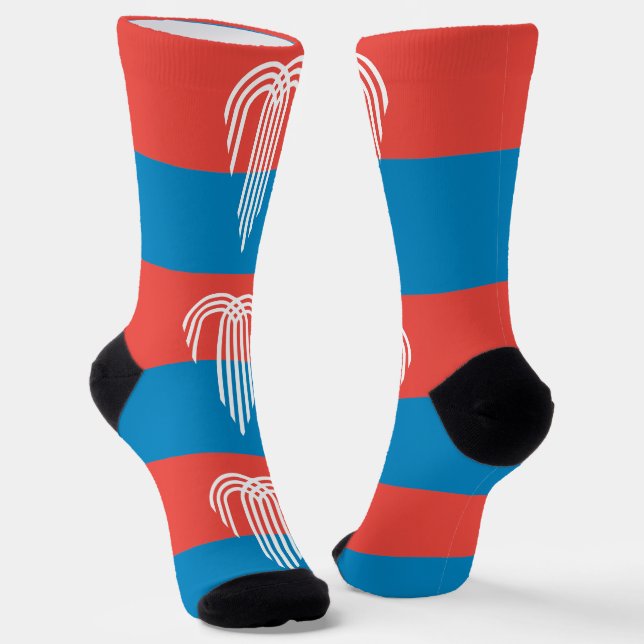 Men crew socks with flag of Kansas City (Angled)