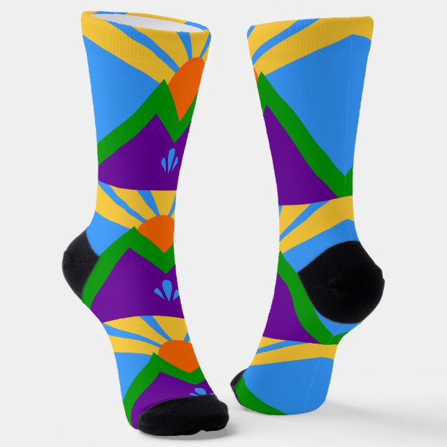 Men crew socks with flag of Manitou Springs (Angled)