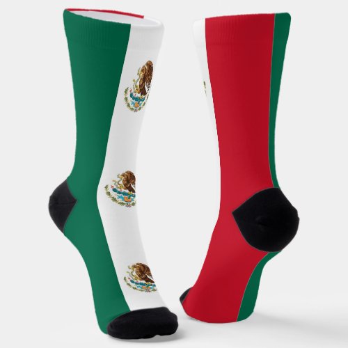Men crew socks with flag of Mexico