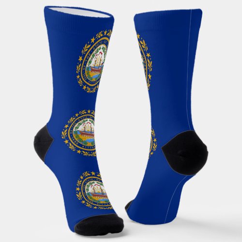 Men crew socks with flag of New Hampshire