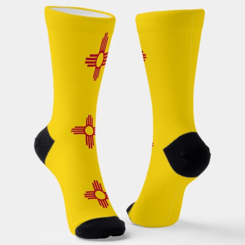 Men crew socks with flag of New Mexico