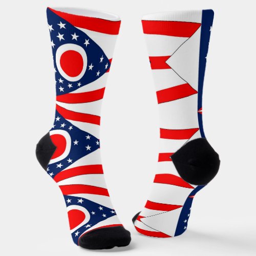 Men crew socks with flag of Ohio