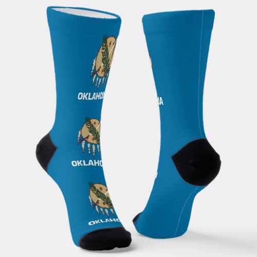 Men crew socks with flag of Oklahoma