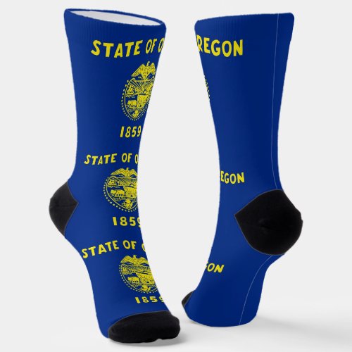 Men crew socks with flag of Oregon