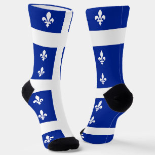 Men crew socks with flag of Quebec, Canada