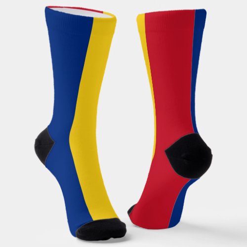 Men crew socks with flag of Romania