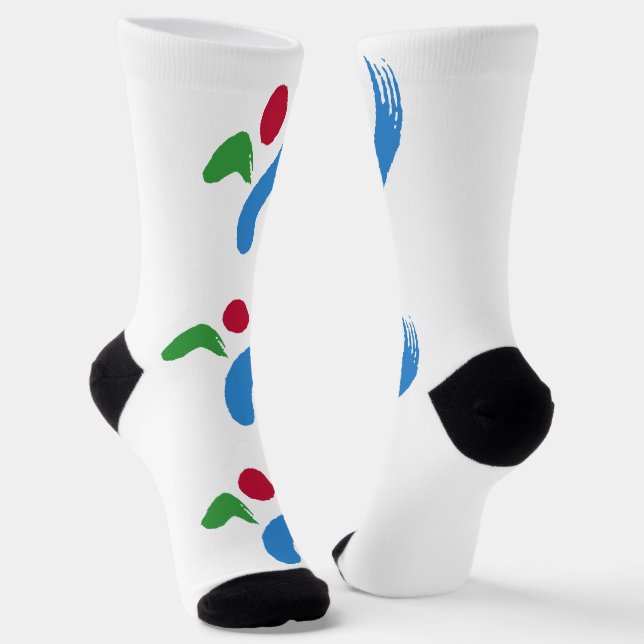 Men crew socks with flag of Seoul, South Korea  (Angled)