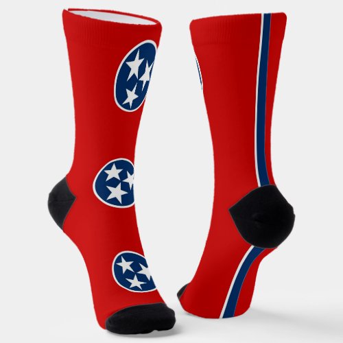 Men crew socks with flag of Tennessee