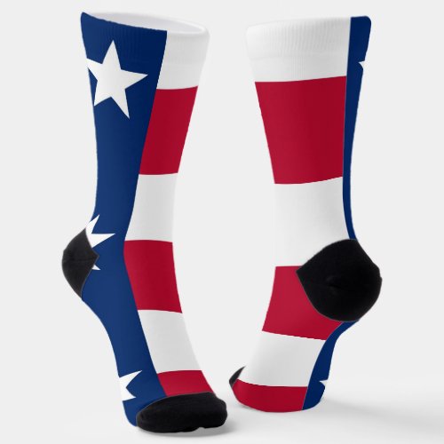 Men crew socks with flag of Texas USA