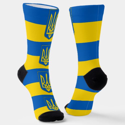 Men crew socks with flag of Ukraine