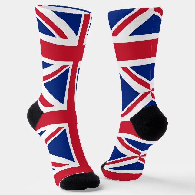 Men crew socks with flag of United Kingdom (Angled)