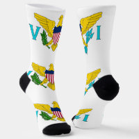 Men crew socks with flag of Virgin Islands, U.S.A.