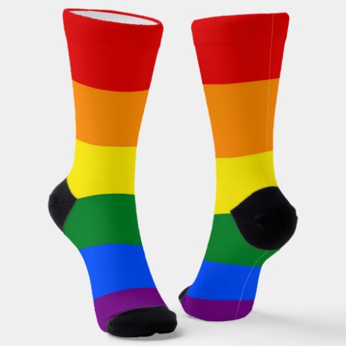 Men crew socks with Rainbow flag