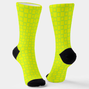 Men crew socks, Yellow Lime classic design Socks