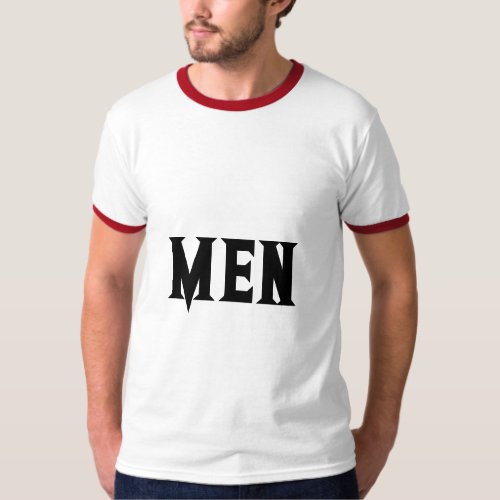 Men Custom Text Black Color Mens Basic Ringer T_Shirt