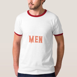 Men Custom Text Salmon Color Men's Basic Ringer T-Shirt