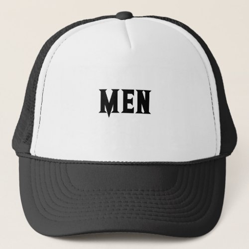 MEN Custom Text White and Black Color Handsome Trucker Hat