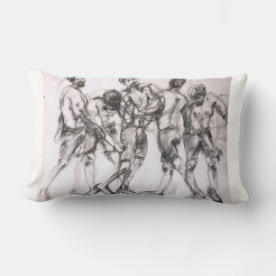 men dancing lumbar pillow